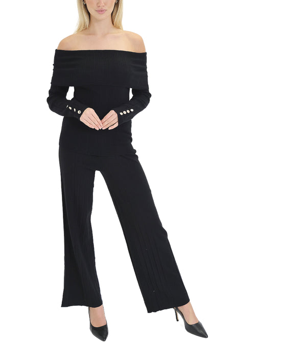 Off Shoulder Sweater & Pants Set- 2 Pc Set view 