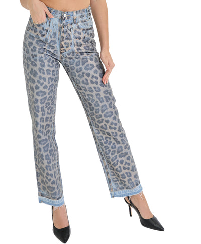 Leopard Print Denim Pants image 1