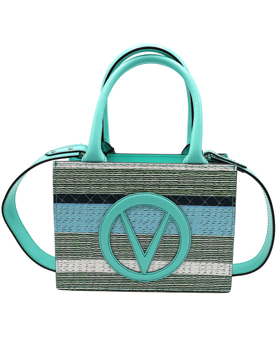 Leather Striped Quilted Handbag view 