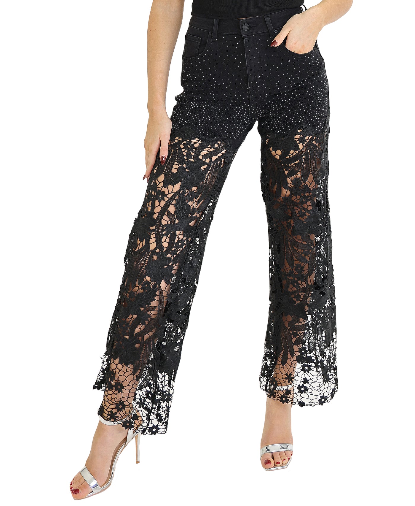 Jeans w/ Crochet Lace view 1