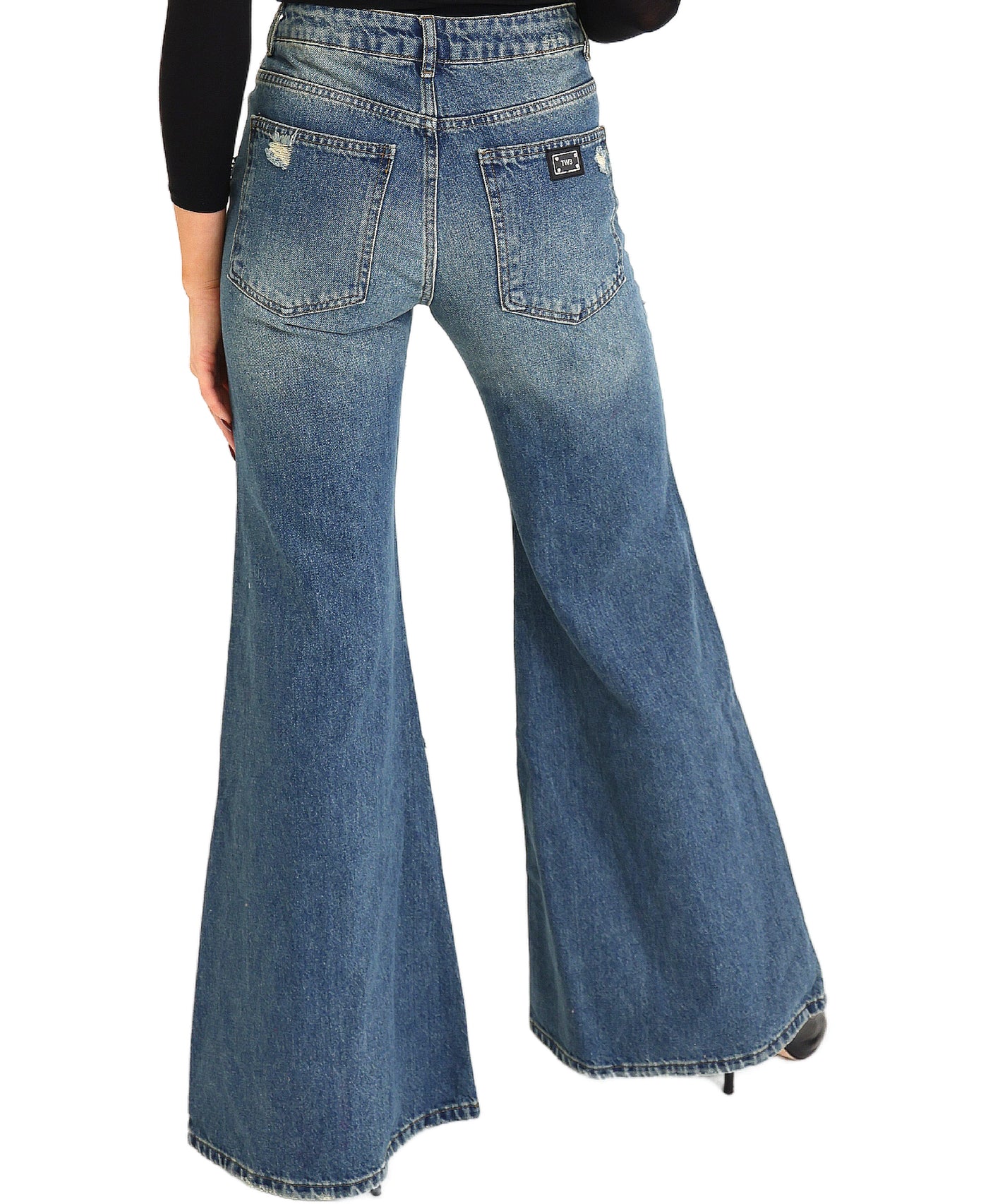 Wide Leg Jeans w/ Rhinestones view 2