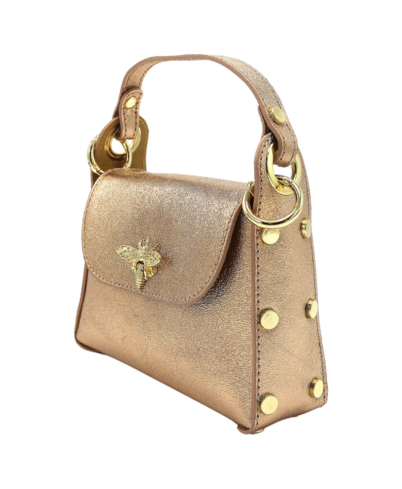 Leather Metallic Bee Handbag view 2