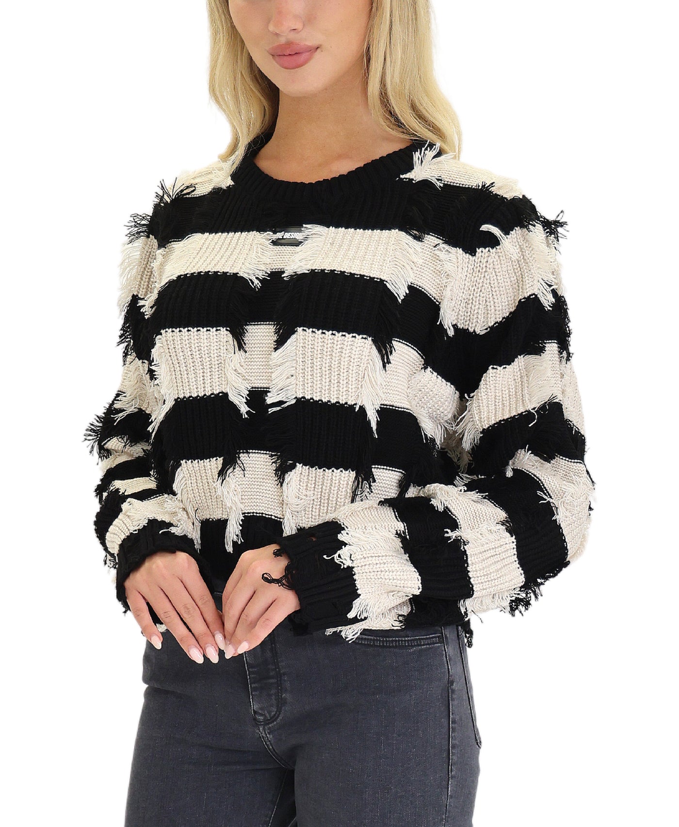 Stripe Sweater w/ Fringe view 1