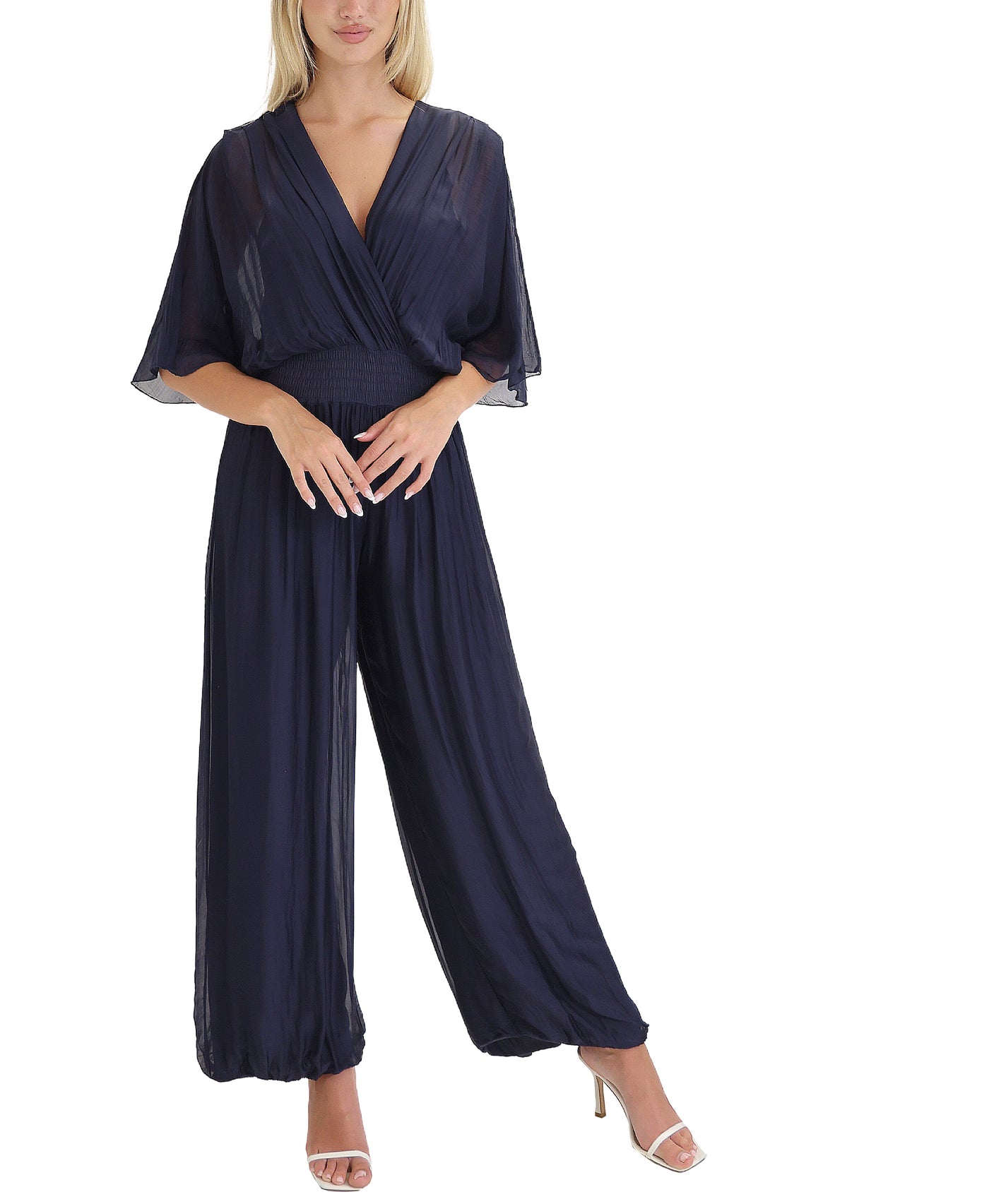 Silk Surplice Jumpsuit view 1