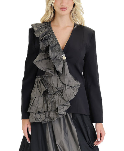 Crinkle Ruffle Blazer image 1