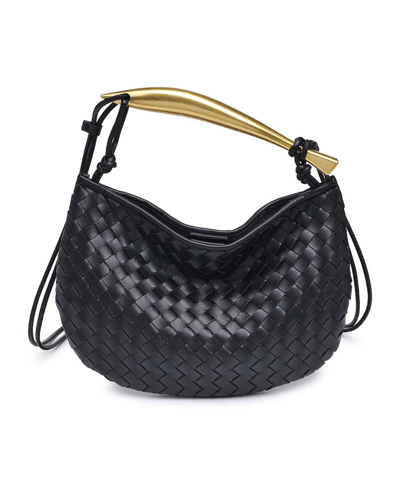 Woven Vegan Leather Crossbody Bag view 1