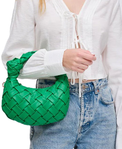 Woven Vegan Leather Handbag image 2