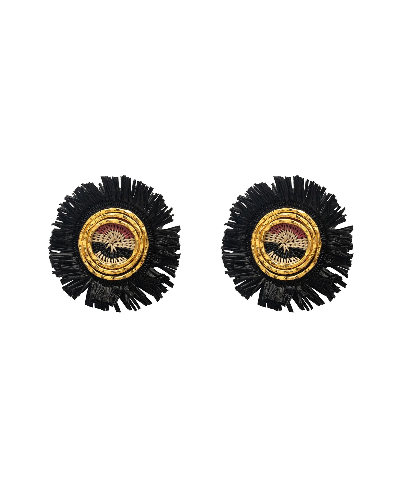 24K Gold Plated Round Fringe Earrings view 1