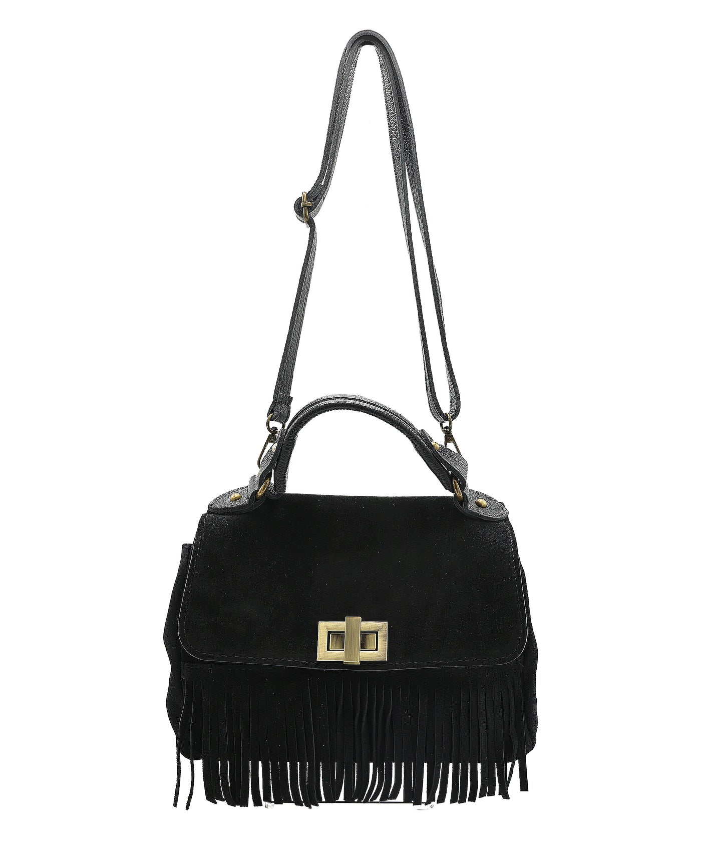 Suede Leather Fringe Handbag view 1