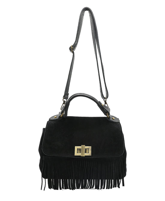 Suede Leather Fringe Handbag view 