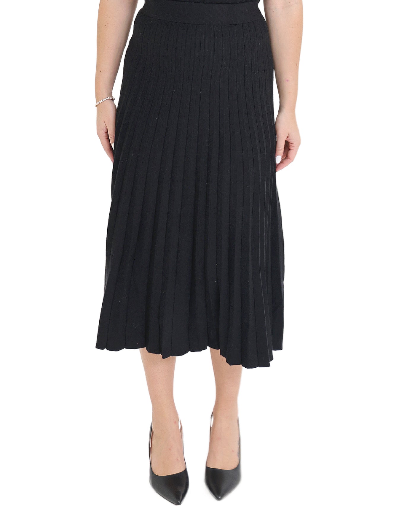 Knit Ribbed Midi Skirt view 1