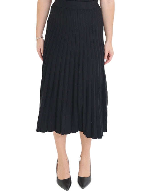 Knit Ribbed Midi Skirt view 