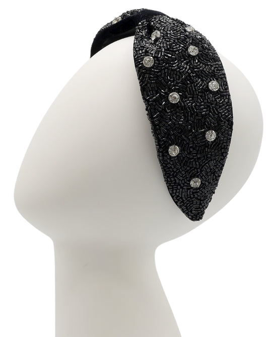 Beaded Velvet Headband view 