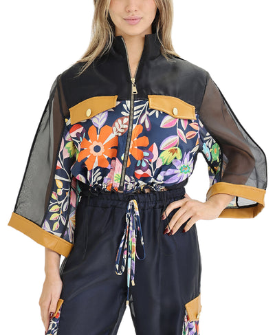 Floral Print Sheer Jacket image 1