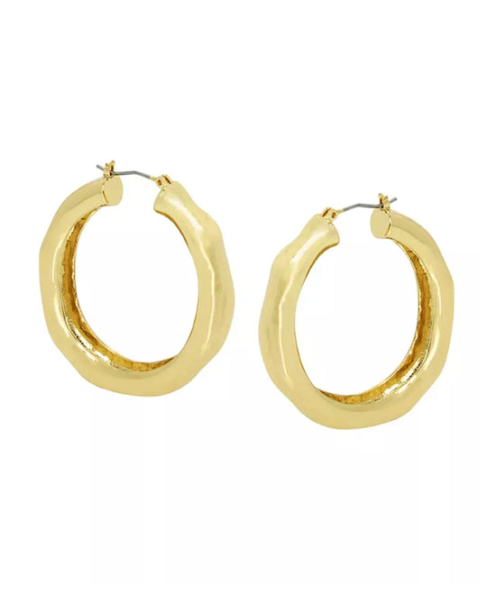 Large Sculpted Hoop Earrings view 