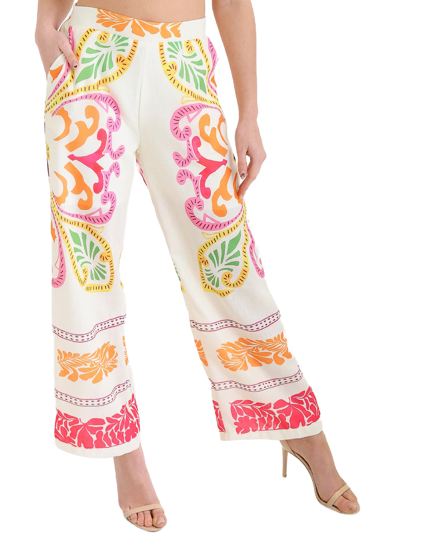 Printed Wide Leg Pants