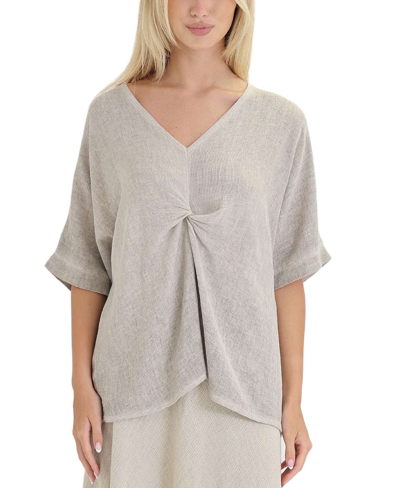 Linen Top w/ Twist Front view 1