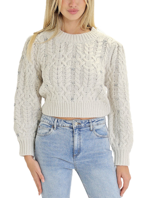 Cable Knit Sweater w/ Rhinestones view 