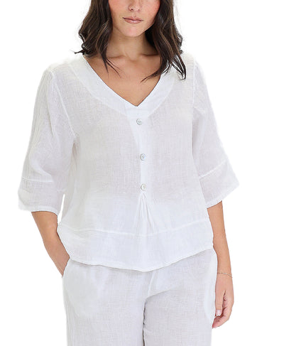 Linen Top w/ Buttons image 1