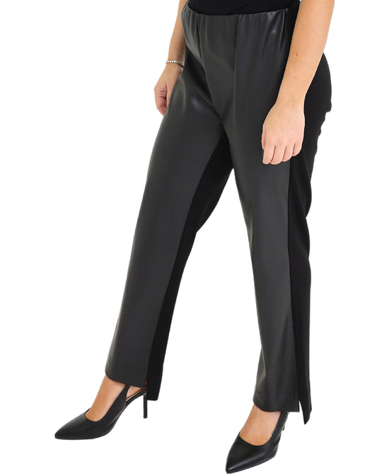 Faux Leather Combo Pants view 