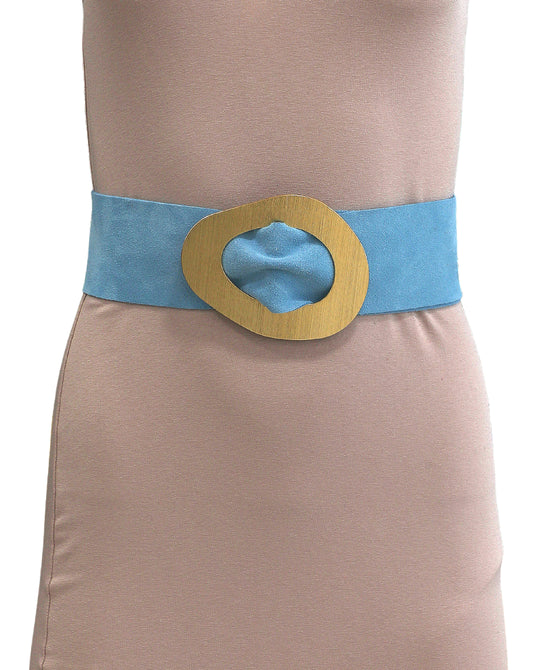 Suede Pull Through Belt w/ Oval Buckle view 