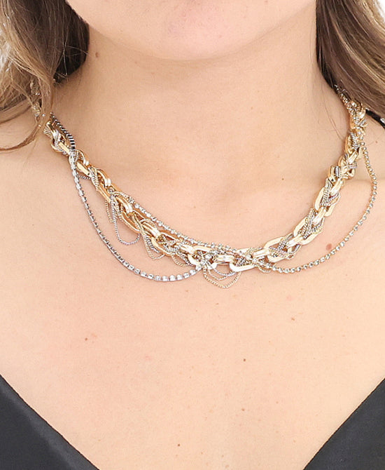 Braided Link Chain Necklace view 