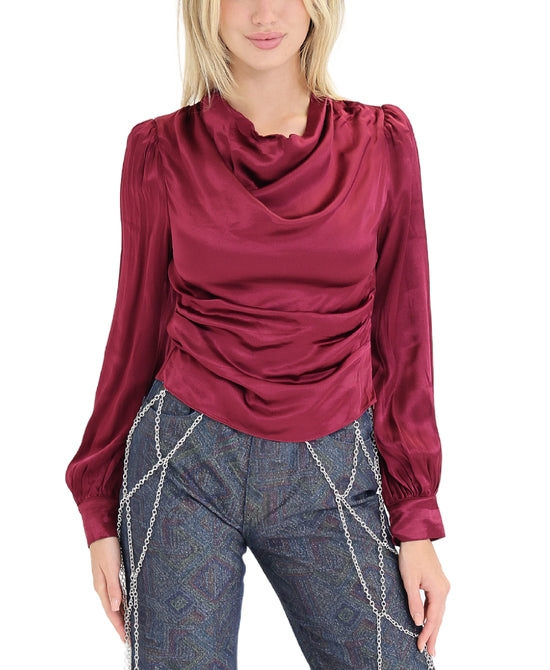 Ruched Satin Blouse view 