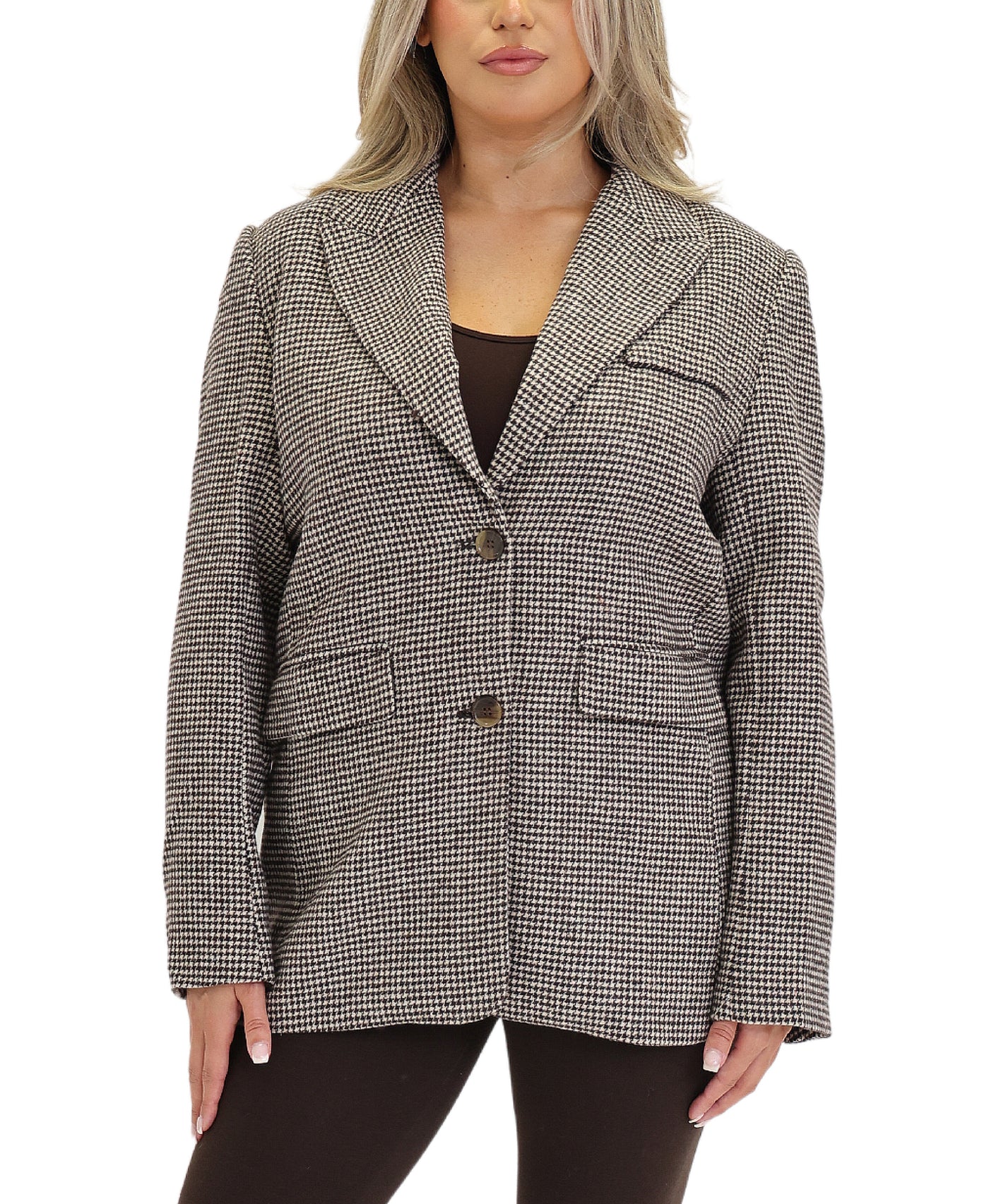 Houndstooth Wool Blazer view 1