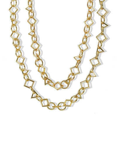 14K Gold Plated Geometric Necklace image 1