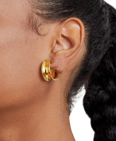 Indented Hoop Earrings image 1