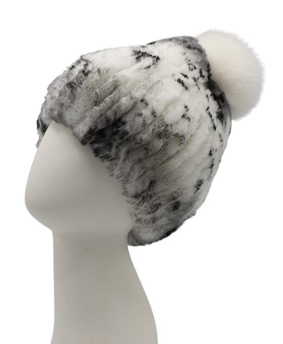 Fur Hat w/ Fox Fur Pom view 