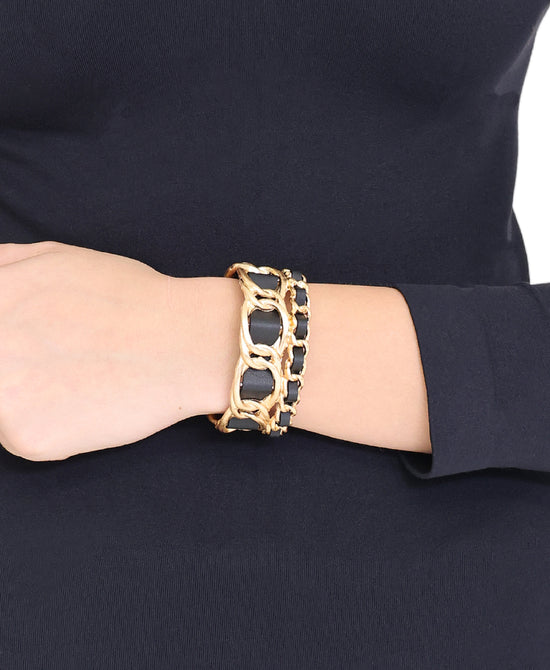 Faux Leather Braided Cuff Bracelet view 