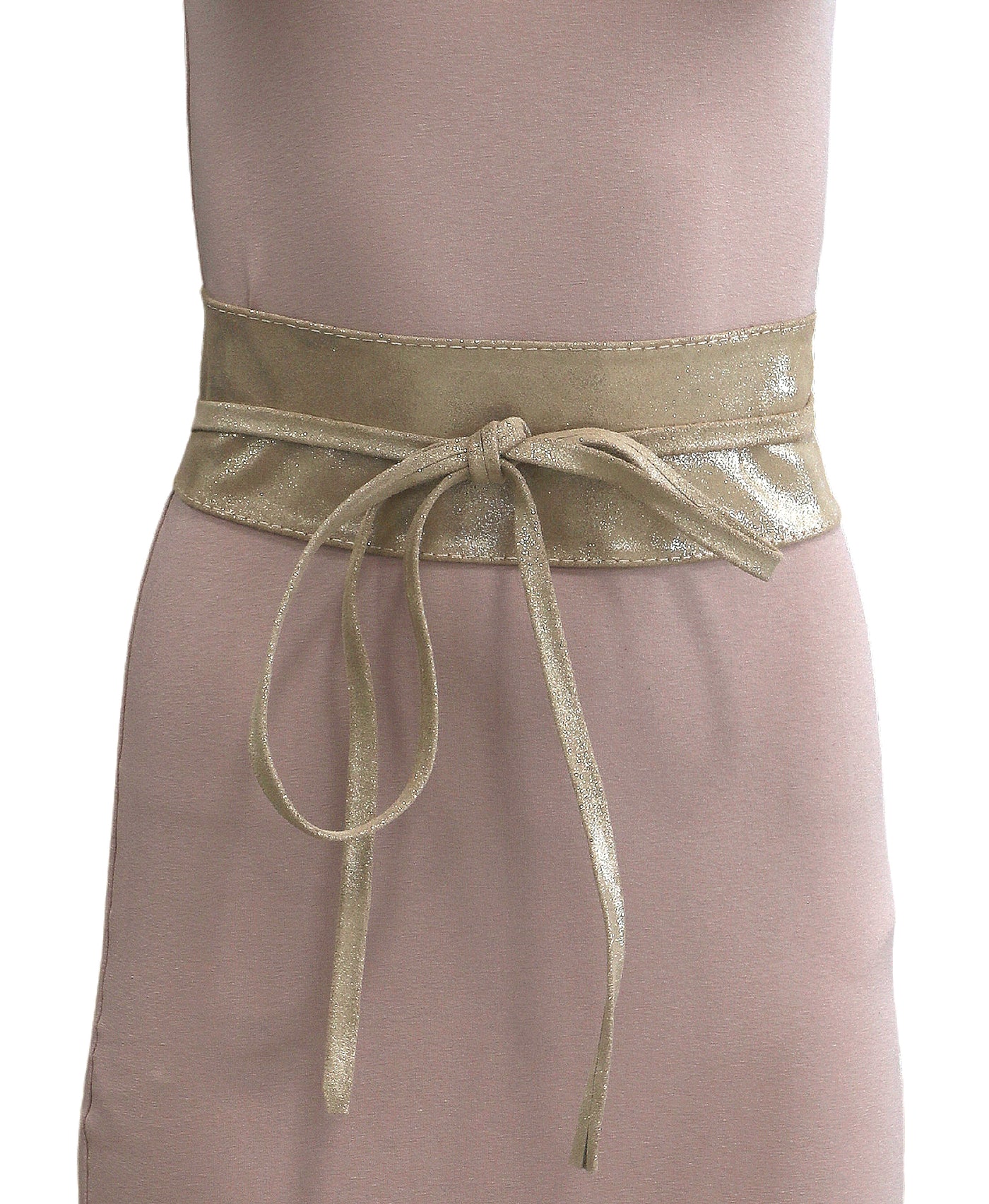 Metallic Suede Flower Wrap Belt view 1