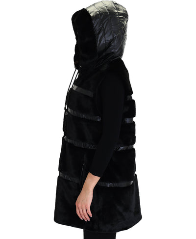 Faux Fur Vest w/ Hood image 2