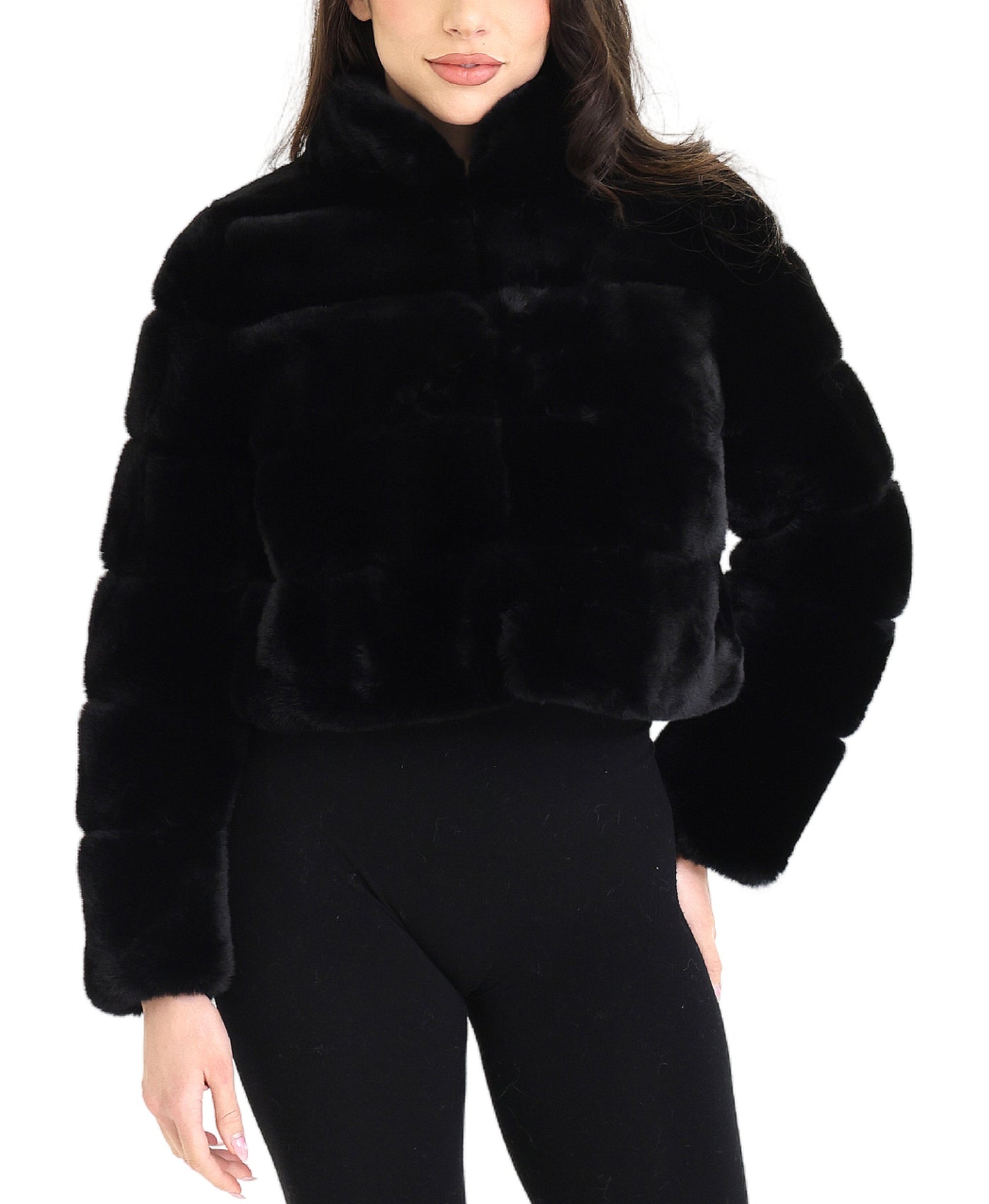 Faux Fur Cropped Jacket view 1