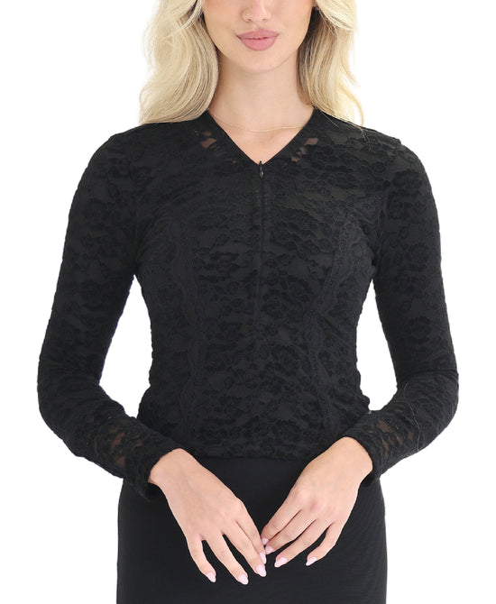 Lace Burnout Velvet Top view 