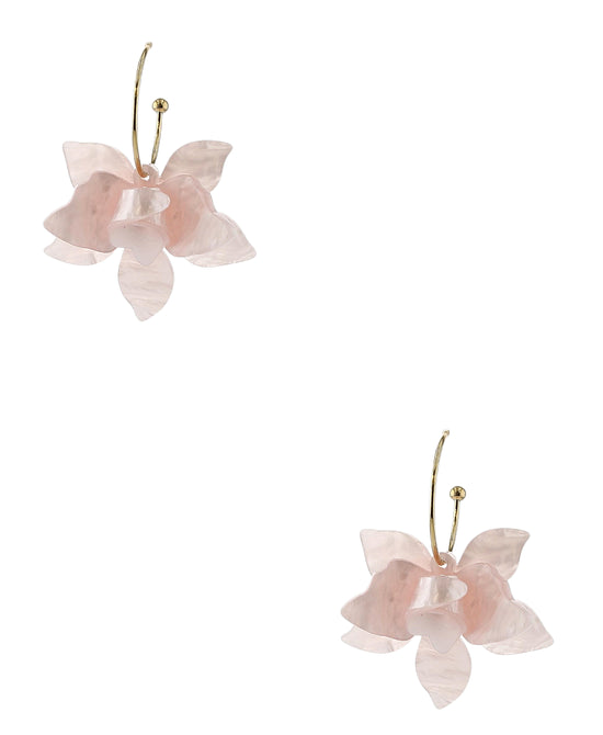 Hoop Resin Flower Earrings view 