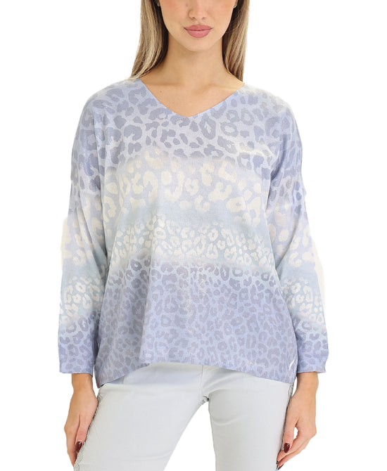 Ombre Leopard Knit Top view 