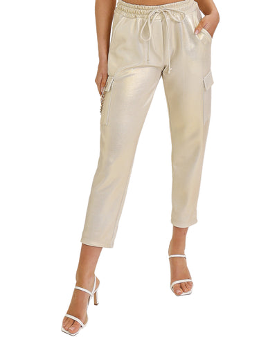 Shimmer Cargo Pants w/ Gold Chain image 1