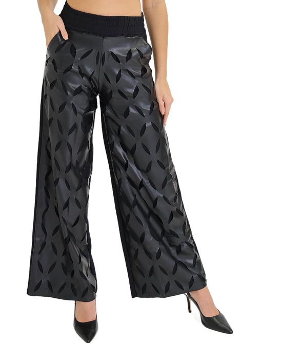 Faux Leather Cut-Out Pants view 