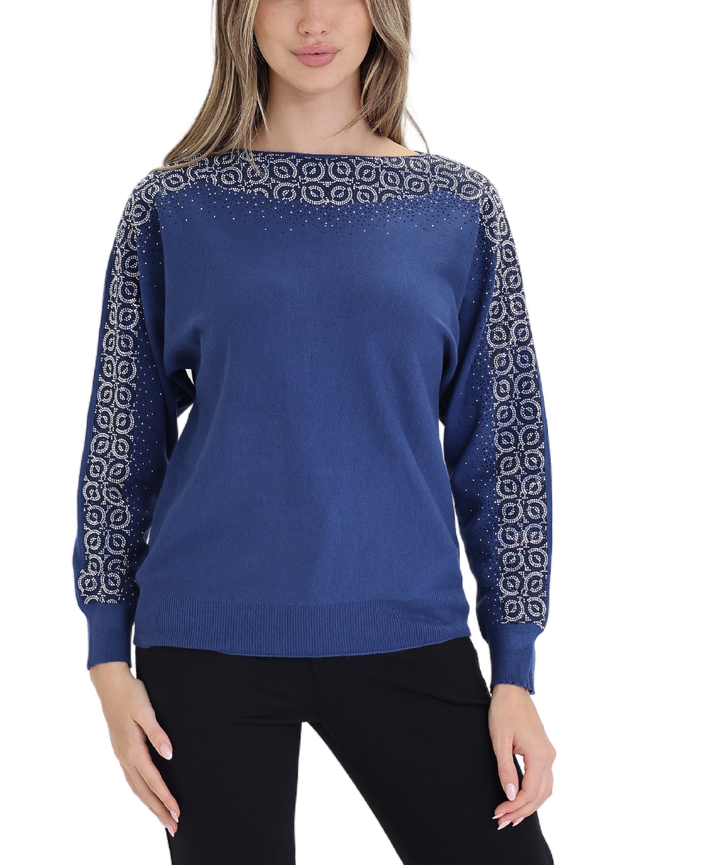 Geo Print Sequin Sweater view 1