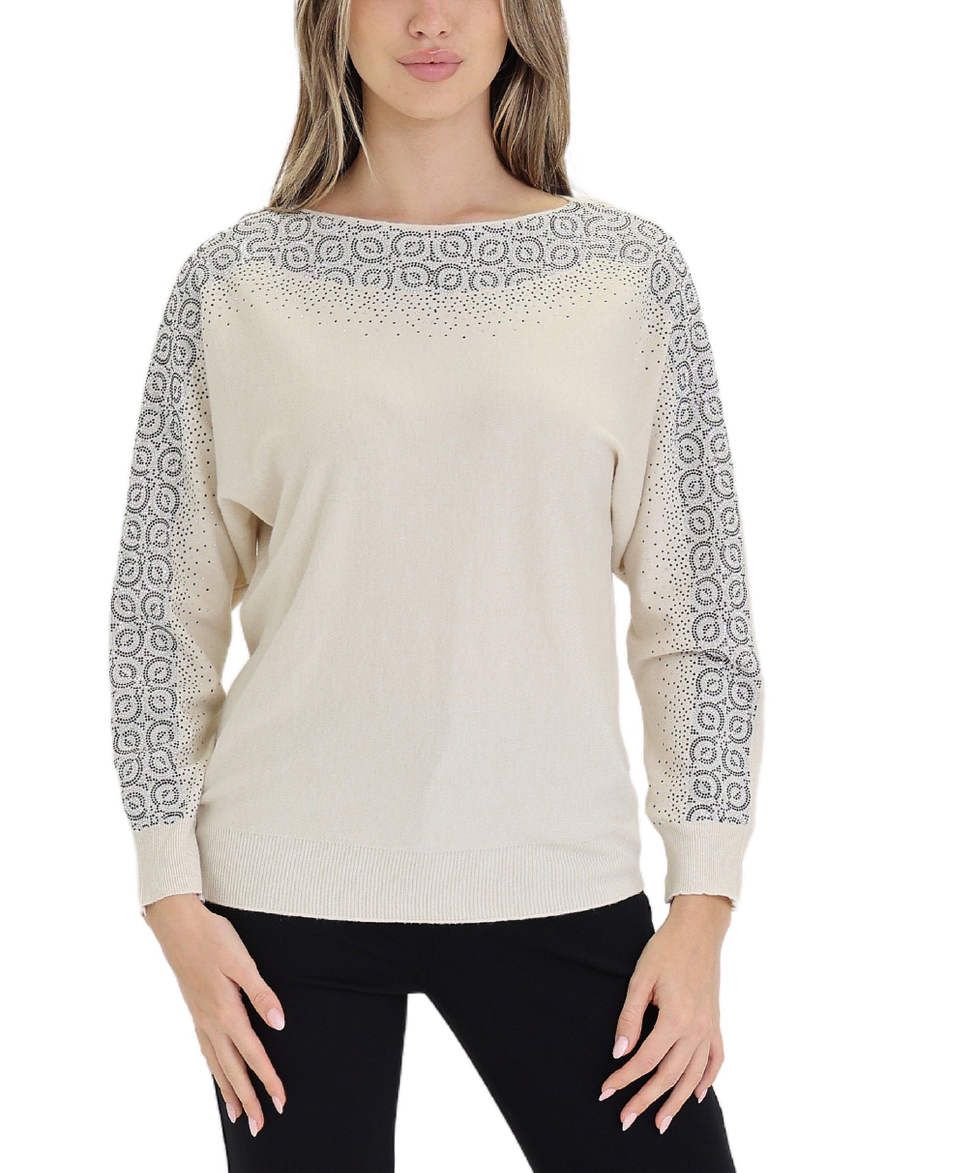 Geo Print Sequin Sweater view 1