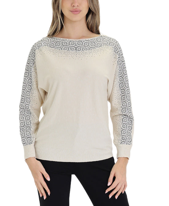 Geo Print Sequin Sweater view 