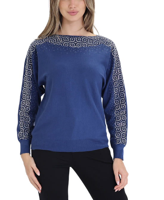 Geo Print Sequin Sweater view 