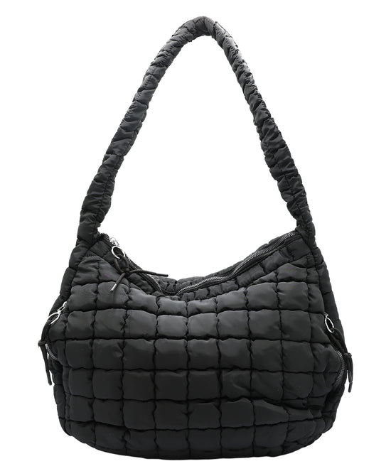 Quilted Puffer Crossbody Tote Bag view 