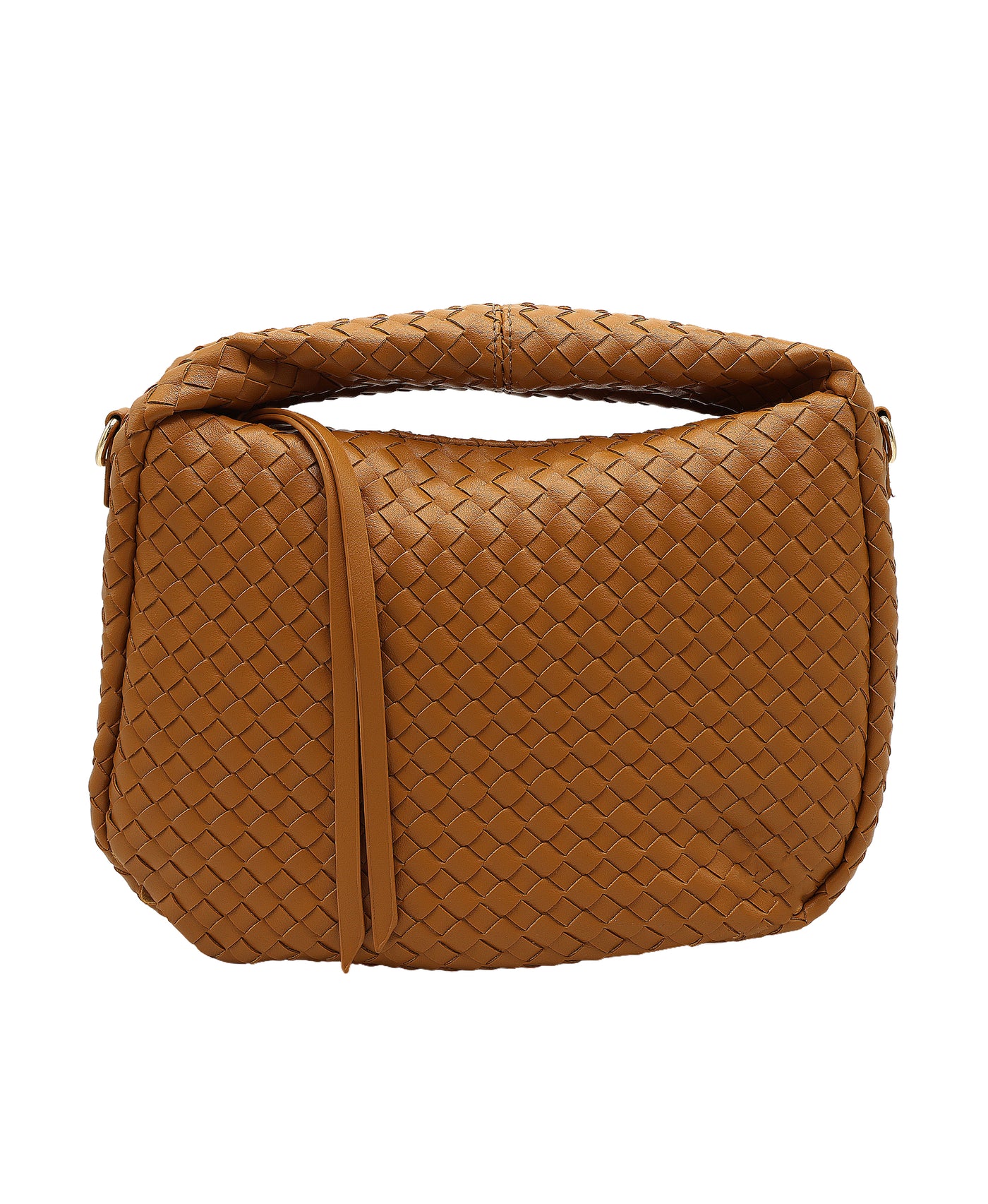 Woven Faux Leather Handbag view 1