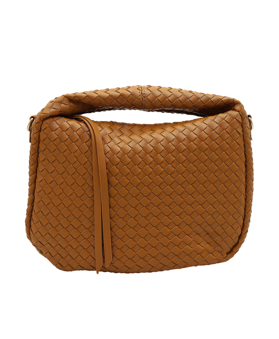 Woven Faux Leather Handbag view 