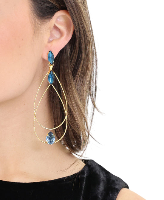 Genuine Crystal Large Teardrop Earrings view 