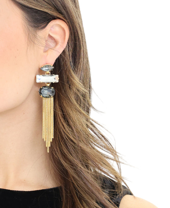 Genuine Crystal Fringe Earrings view 