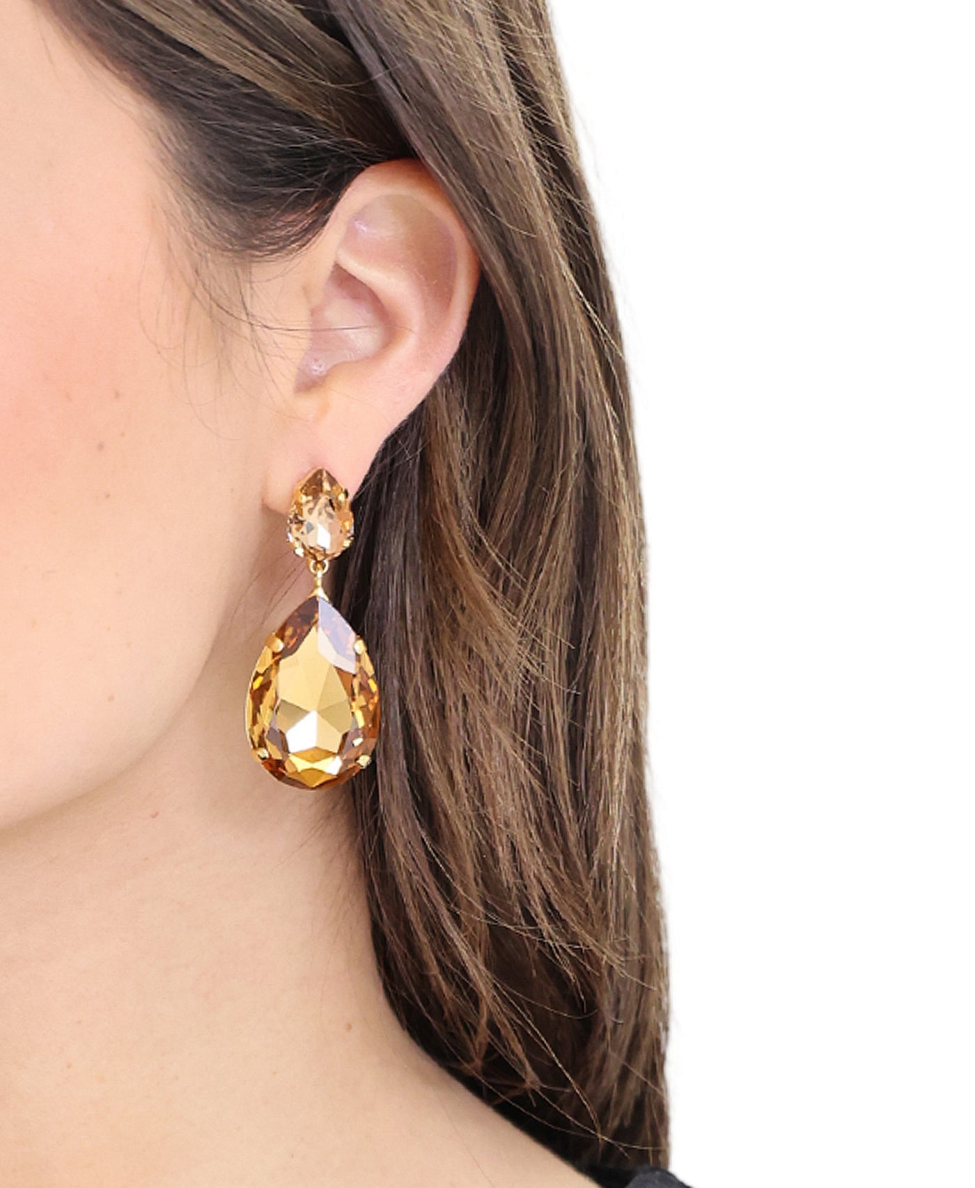 Genuine Crystal Teardrop Earrings view 1